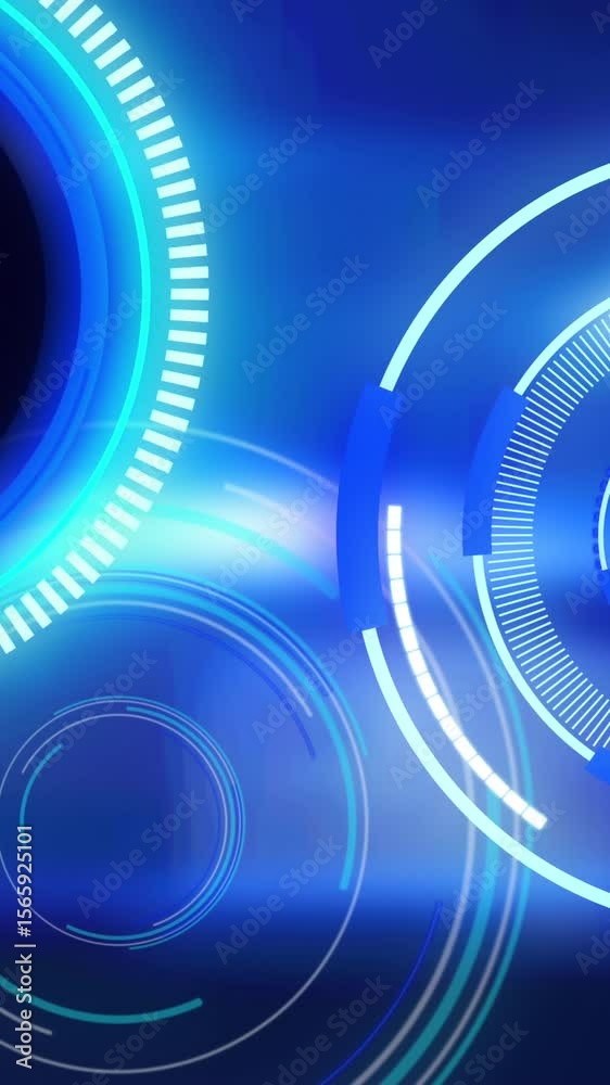 Poster animation of scopes scanning and data processing over digital screen