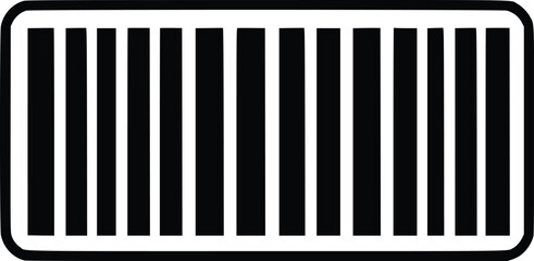 Bold Black Vector Bar Code Icon: Simple Minimalist Design