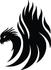 Obraz premium Fierce Eagle Vector Logo: Abstract, Black, Tribal Style Design