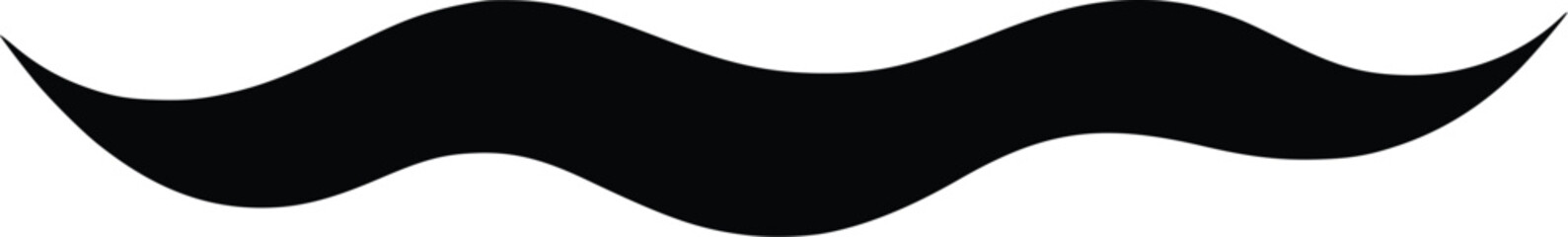 Abstract black vector wavy line; elegant, seamless design element.