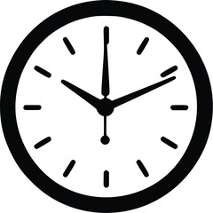 Simple Black Vector Clock Icon: Minimalist Time Design