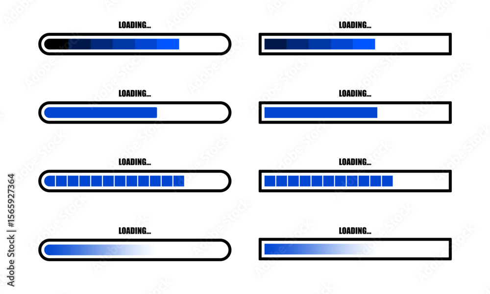 Poster loading icons collection isolated vector symbols on transparent background