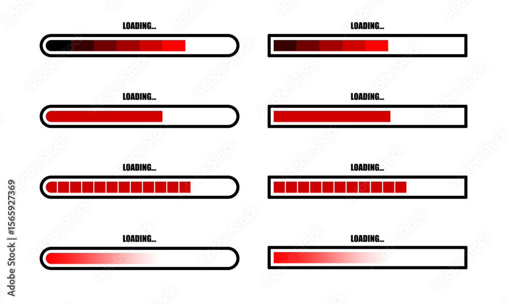 Poster loading icons collection isolated vector symbols on transparent background