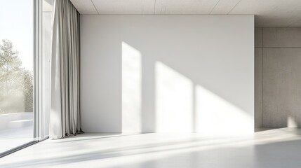 Empty modern room with large windows