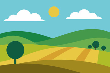 Fototapeta premium A Simple Graphic Depiction Of Basic Prairies For A Minimalist And Clean Grass Icon