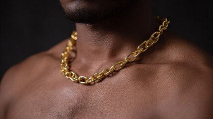 Exploring Urban Elegance: A Close-Up of a Striking Gold Necklace That Defines Modern Lifestyle and Fashion.
