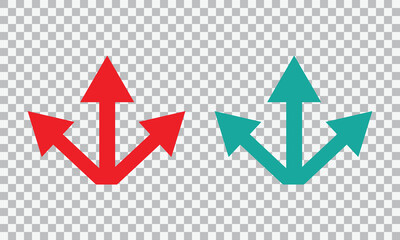 Red and Teal Directional Arrows Pointing in Different Directions