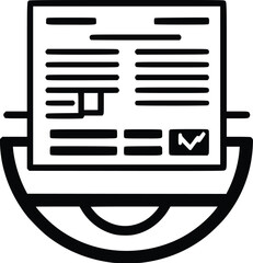 Fototapeta premium Approved Document Vector Icon: Modern Bold Line Style