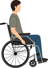 Fototapeta premium 휠체어를 탄 사람 일러스트 : Illustration of a Person in a Wheelchair