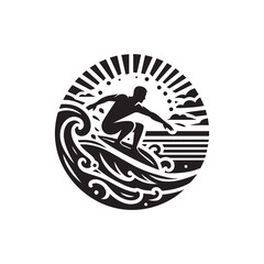 silhouette of a person surfing