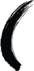 Abstract black vector brush stroke: elegant, curved design element.