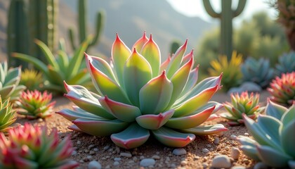 Fototapeta premium Succulent Plant in Desert Garden