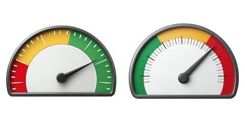 Bullish sentiment meter showing optimism in market with two gauges indicating positive and high levels