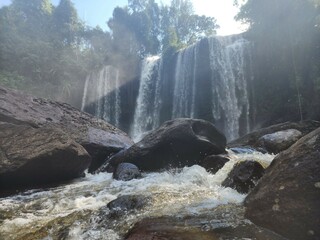 Waterfall in the Jungles of Phnom Kulen National Park, Cambodia