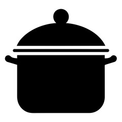 Title: Black Silhouette of a Cooking Pot with Lid
