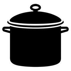 Title: Black Silhouette of a Cooking Pot with Lid