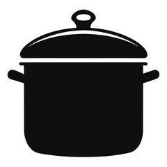 Title: Black Silhouette of a Cooking Pot with Lid