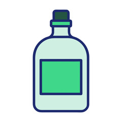 Simple Bottle with Liquid and Label Design