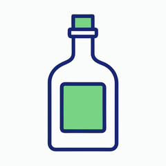 Simple Bottle with Liquid and Label Design