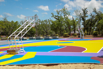 beach volleyball net on the beach