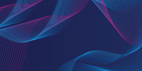 banner background blue gradations with wave lines colorful pink and blue gradations. abstract pattern design  illustration vector eps10