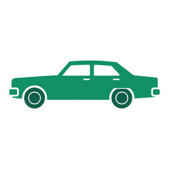 Fototapeta premium green car isolated on white