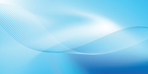 Abstract blue gradient background with shining lines waves. Minimalist background vector minimal illustration
