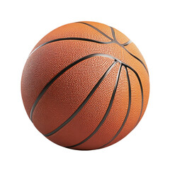 Orange basketball with black lines isolated on a transparent background