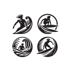 silhouette of a person surfing