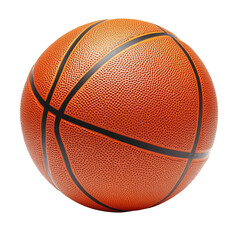 Orange basketball with black lines isolated on a transparent background