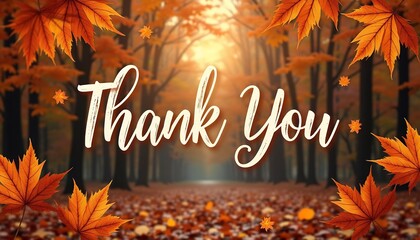 Autumn Thank You Forest Leaves