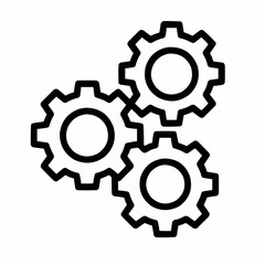 Obraz premium Three interlocking gears. Shared responsibility.