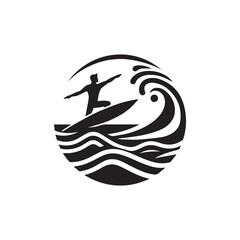 silhouette of a person surfing