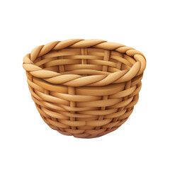 Woven Basket isolated on a transparent background wicker