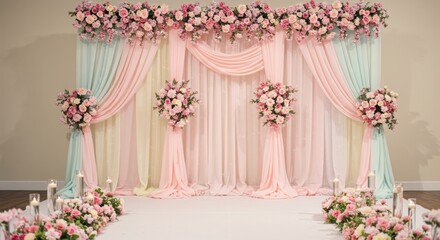 Soft Pink Floral Wedding Background