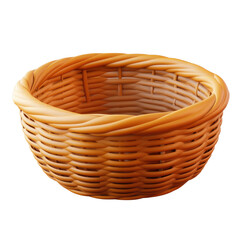 Woven Basket isolated on a transparent background wicker