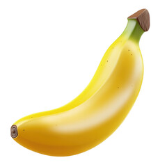 Yellow banana fruit isolated on a transparent background