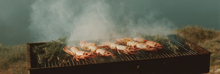 Authentic National Fried Clam Day Summer Celebration with Grilled Lobster Tails and Fresh Herbs for Premium Outdoor Family Event Marketing and Social Media