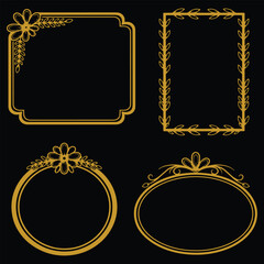 Curated Gold Floral Frames Premium Decorative Crucial Element Collection Selected Excellence