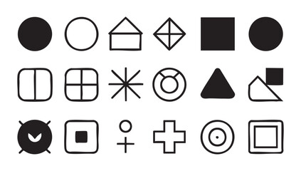 Isolated black vector icon set for web design
