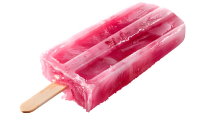 Strawberry Popsicle, isolated on transparent background