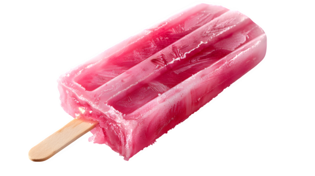 Strawberry Popsicle, isolated on transparent background