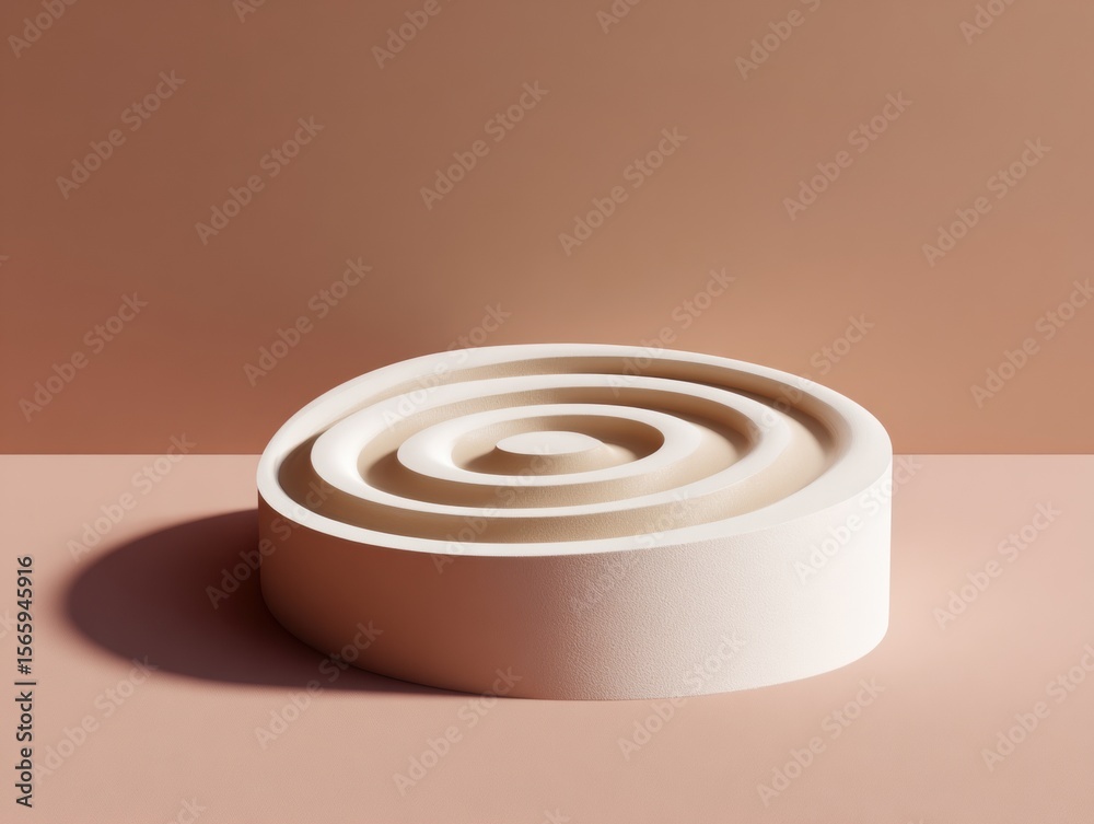 Poster Minimalist Spiral Sculpture with Soft Matte Texture in Neutral Tones for Modern Design and Creative Art Decoration Concept