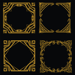 Balanced Gold Floral Frames Premium Decorative Styling Set Packs Harmonious Design