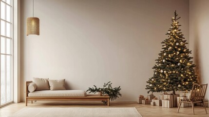 Minimalist Christmas room scene