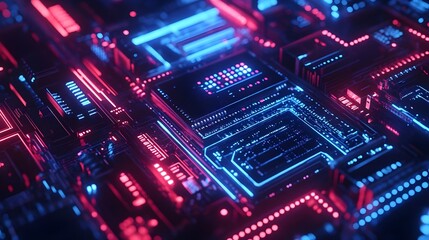 Obraz premium Futuristic Circuit Board Technology Abstract
