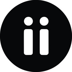 Minimalist vector icon: two people, simple, circular design, dark mood.