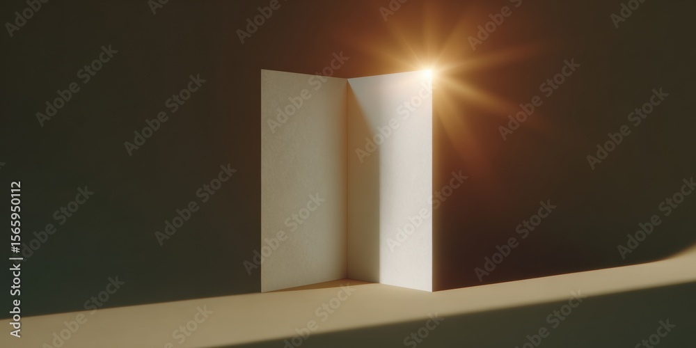 Poster Minimalist White Paper Chart Mockup with Folded Creases Top View for Clear Project Planning and Business Presentation in Modern Workspace