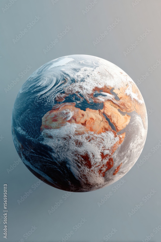 Poster Digital Earth Visualization with Atmospheric Clouds and Topography - Climate Science and Environmental Monitoring for Sustainable Tech Innovation