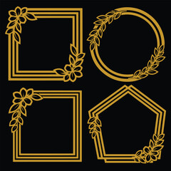 Primary Gold Floral Frames Premium Decorative Step By Step Collection Core Elements